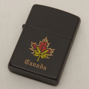 ZIPPO　カナダ製　メイプルリーフ　ブラックマット　1989年頃製　インサイドユニットもカナダ製　ナイアガラ　NIAGARA FALLS.ONTARIO