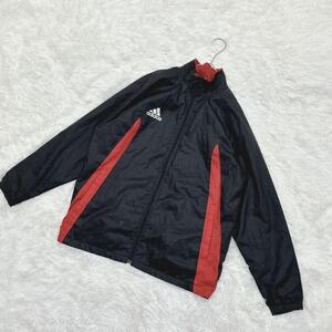 【k51】adidas キッズ　男の子　ウィンドブレーカー　黒　赤　160