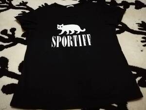 中古★即決★スポーティフ　SPORTIFF　猫　黒　半袖　Tシャツ　三浦りさこ