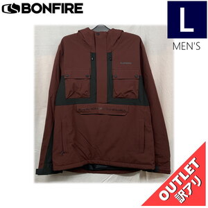 【OUTLET】 BONFIRE RIDGE PULLOVER ANORAK JKT カラー:MAROON Lサイズ メンズ スノーボード スキー ジャケット JACKET アウトレット