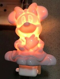 DISNEY NIDHITEN Minnie 足元灯 間接照明 スイッチ付き 新品 ハンドメイド品 / フットランプ 常夜灯 ランプ コンセント 廊下