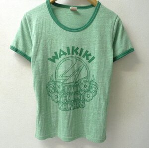 ◆24Karats SURF WAIKIKI リンガー Tシャツ グリーン サイズS