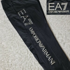 【入手困難/L】 エンポリオ アルマーニ ジョガーパンツ ジャージ EMPORIO ARMANI ストレッチ コットン イーグル バッグロゴ 黒 ブラック