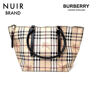 バーバリー BURBERRY トートバッグ チェックトートバッグ キャンバス ベージュ