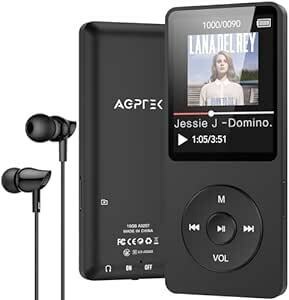 MP3プレーヤー Bluetooth5.3 AGPTEK ウォークマン HIFI 内蔵16GB SDカード対応 40時間長再生時間