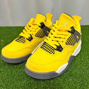 【即決】NIKE ナイキ AIR jordan 4 エアジョーダン 4 キッズサイズ キッズ kids 17.5cm スニーカー キッズシューズ yellow イエロー レトロ