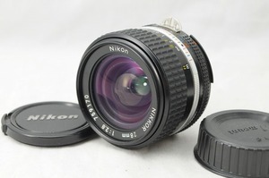 ★美品★Nikon NIKKOR 28mm F2.8 Ai-s 単焦点 カメラレンズ フード フィルター付き MF ニコン AISニッコール/#3081