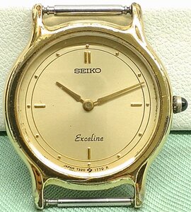 [電池交換済稼働品]SEIKO セイコー EXCELINE エクセリーヌ 7320-0350 2針 ラウンド ケースのみ レディース QZ ゴールド