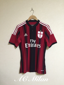 【新品】 adidas AC MILAN アディダス イタリア セリエA ACミラン 14-15 (H) ユニフォーム 半袖 サイズM サッカー ウェア トップス 赤黒