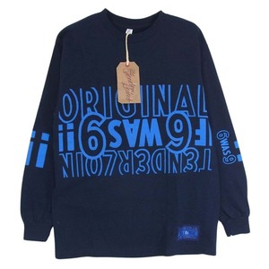 TENDERLOIN テンダーロイン 22SS LONG SLEEVE TEE 3A ロゴ プリント 長袖 Tシャツ ネイビー系 M【極上美品】【中古】