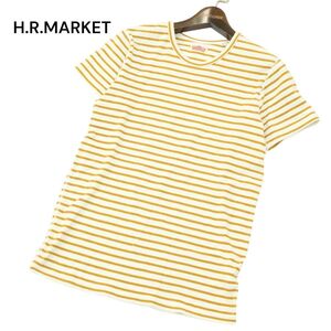 H.R.MARKET ハリウッドランチマーケット H刺繍★ ボーダー ストレッチ フライス 半袖 カットソー Tシャツ Sz.3　メンズ　A4T05709_5#D