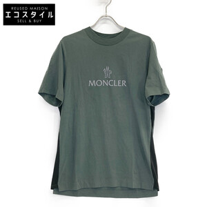 MONCLER モンクレール J10918C00060 24SS カーキ プリント ロゴTシャツ カーキ M トップス コットン メンズ 中古