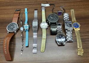 ジャンク 【1円スタート】DIESEL GUESS omron NIXON ELGIN Alessandra Olla 他10本セット ジャンク 動作未確認