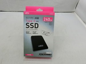 【未使用】 リーダーメディアテクノ LAZOS ポータブルSSD 240GB L-S240-B