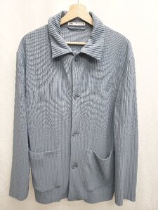 ◇ Θ ZARA ザラ リブ 長袖 シャツ　ジャケット サイズM ブルー メンズ P