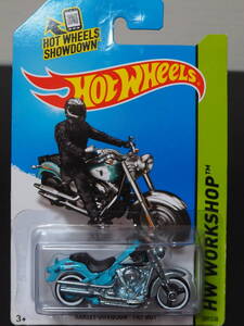 HOT WHeeLs MORTOR CYCLE HARLEY DAVIDSON FAT BOY 水 ハーレーダビッドソン バイク ミニカー ファットボーイ アメリカン ホットウィール