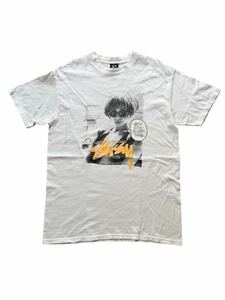 ●●vintage 00 STUSSY ステューシー ナオミキャンベル T サイズM 白●●