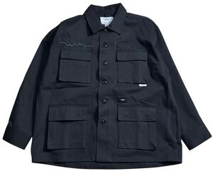 未使用品 21aw WTAPS 01212WVDT-SHM02 JUNGLE 01/LS/COTTON.TWILL ダブルタップス ミリタリーシャツ ジャケット ブラック M