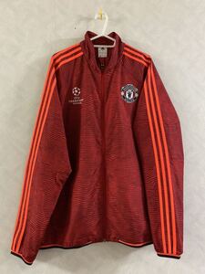 美品 adidas MANCHESTER UNITED UEFA CHAMPIONS LEAGUE 総柄　ナイロンジャケット サイズ2XO アディダス マンチェスターユナイテッド