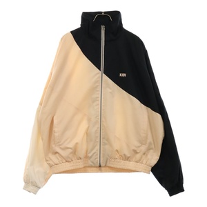 KITH キス CL ATLAMATA WIND BREAKER ロゴプリント ナイロン ウィンドブレーカー ジップアップ ジャケット ベージュ/ネイビー KH1021-107