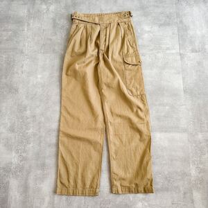 00s BANANA REPUBLIC バナナリパブリック ベージュ コットンリネン グルカパンツ / 古着 ビンテージ ヴィンテージ チノパンツ ミリタリー