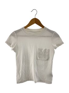 HERMES◆ロゴポケTシャツ/Tシャツ/34/コットン/WHT/96-7600