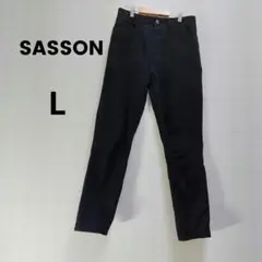 サッソーン　SASSON【L】 カジュアルパンツ　ズボン パンツ【黒】大きめ