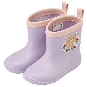 Bear Cafe キッズレインブーツ ワッペン付き 14cm 長靴 女の子 子供 子ども キッズ キャラクター