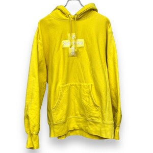 SUPREME 20AW Cross Box Logo Hooded Sweatshirt Mサイズ イエロー シュプリーム クロスボックスロゴ スウェット プルオーバーパーカー