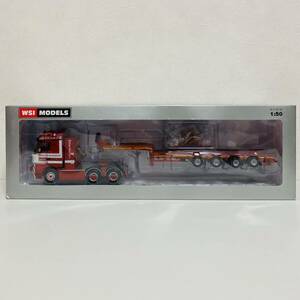 【美品】WSI MODELS 1/50スケール SKAKS SPECIALTRANSPORT A/S MB ACTROS MP4 STREAM 6×4 + SEMI LOWLOADER - 4 AXLE 01-1826 モデルカー