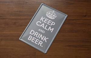 金属製ポスター★KEEP CALM AND DRINK BEER★ヴィンテージ