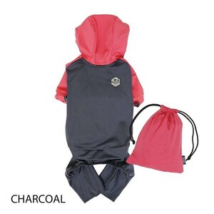 【Sサイズ】MANDARINE BROTHERS マンダリンブラザーズ レインスーツ チャコール 胴長 犬服 雨具 ドッグウェア RAINPROOF SUIT CHARCOAL