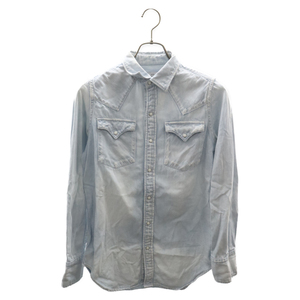 VISVIM WMV ビズビム ダブリューエムブイ Social Sculpture Shirt ウォッシュデニム 長袖 ウエスタンシャツ インディゴ 0315205007002