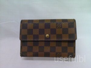 【Louis Vuitton】　ルイ・ヴィトン　ダミエ　ポルトフォイアレクサンドラ　三つ折り財布　フラットタイプ　ブラウン系　SY02-Y70