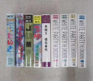 H00018884/$972e/VHSビデオx9/「チェッカーズ、WHITE PARTY、TAN TAN たぬき、Keep Off、鶴久政治、徳永 善也、ブレスレット付 セット/80