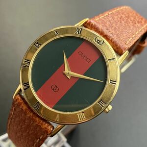 【良品 可動品】 グッチ 腕時計 3000M メンズ シェリーライン ゴールド GUCCI GP 正規品 【2406Ss17】