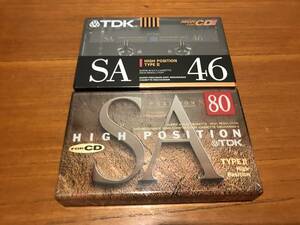  カセットテープ TDK　 SA-80 /　SA-46　2巻◆　SA-80A /　SA-46M ハイポジション
