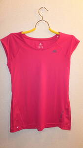 ★adidas★Ladies tops running shirts SizeM アディダスレディーストップスランニングシャツサイズM 　USED IN JAPAN　紅色系