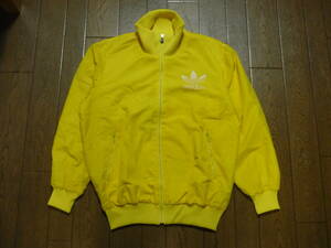 80s　デサント製　ヴィンテージ　adidas　アディダス　トレフォイル　ナイロンジャケット　イエロー　サイズL