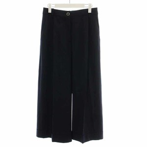 ヴァレンティノ ヴァレンチノ VALENTINO Tailored Crop Trousers ガウチョパンツ ウール ロールアップ 40 9号 M 紺 ネイビー