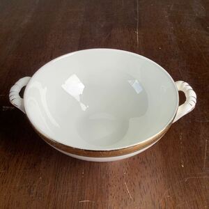 業務用食器 洋食 スープ皿 ゴールド 直径約12.3cm 9枚セット Royal Bone China Golden Shadow 中古