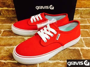 ★24.5cm/新品！グラビス.gravis.スリムズ.SLYMZ2.赤.キャンバススニーカー.箱付き.アフタースノーボード.定価￥7020.スケータースタイル/Y