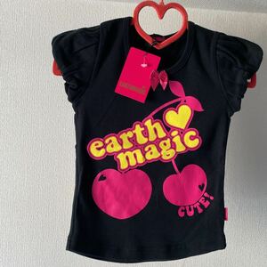 新品タグ付き　アースマジック　パフスリーブさくらんぼ柄両プリ半袖Tシャツ110センチ　Earth Magic JENNI メゾピアノ