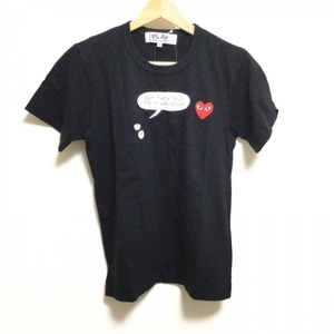 プレイコムデギャルソン PLAY COMMEdesGARCONS 半袖Tシャツ サイズM - 黒×白×レッド レディース クルーネック/ハート トップス