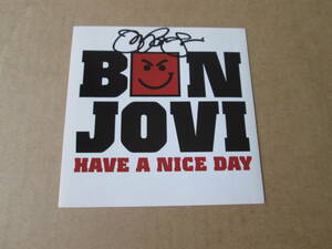 ★ボン・ジョヴィ　ボン・ジョビ　BON JOVI☆プロモーションステッカー☆中古品★ジョン・ボン・ジョヴィサイン入り