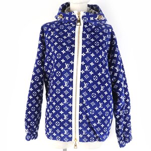 極美品☆LOUIS VUITTON ルイヴィトン 22AW FNJA38 LVマッチ モノグラムタウアリング ベルベットZIP UP パーカー 34 正規品 レディース