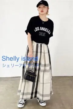 美品【Shelly island シェリーアイランド】チェックフレアースカートF