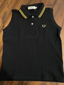 T-75★USA古着★FRED PERRY ポロシャツ 黒×黄色★レディースMサイズ★送料無料!!
