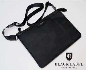 展示品 新品 BLACK LABEL CRESTBRIDGE ブラックレーベル クレストブリッジ　シャドーCBチェックサコッシュ　ブラック