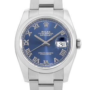 ロレックス デイトジャスト 116200 ブルー ローマ ランダム番 中古 メンズ 腕時計